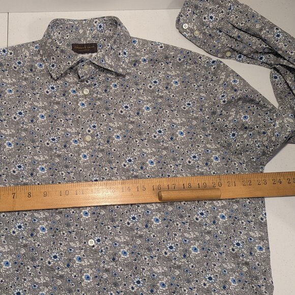 Thomas Dean Collection Floral Pattern Button Up Long Sleeve Shirt - Picture 10 of 15